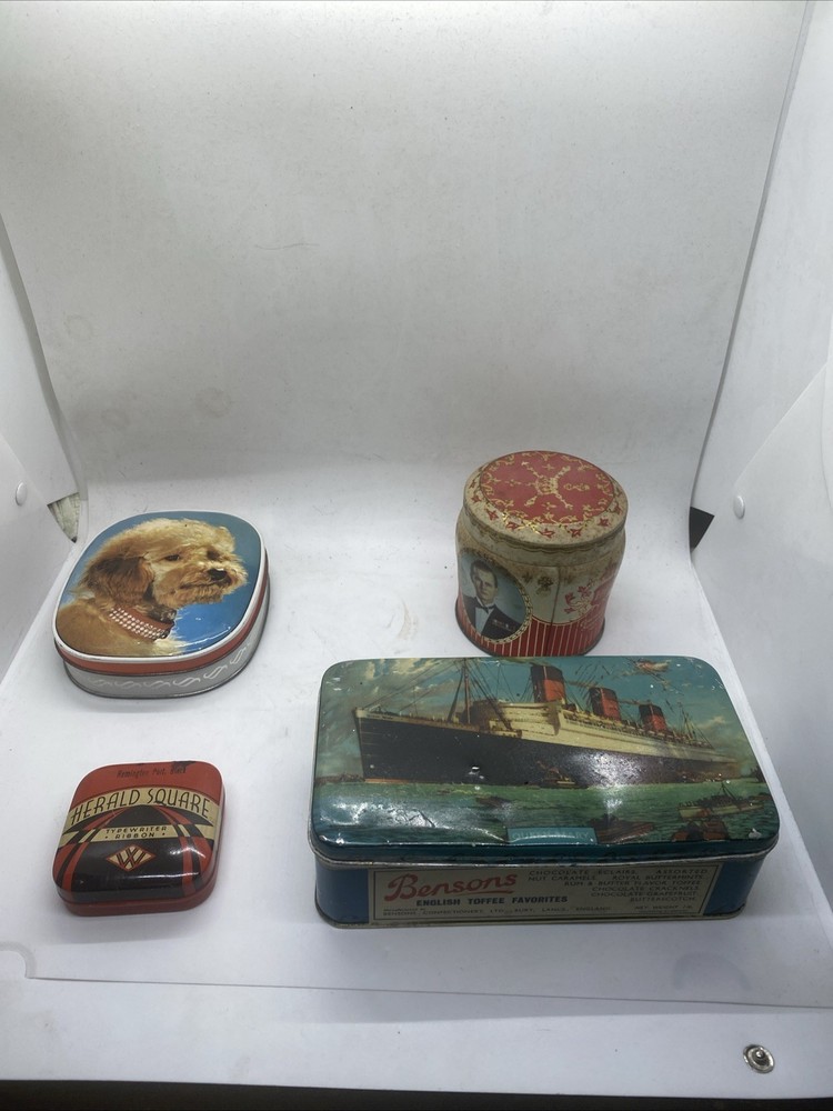 4 Genuine Antique Tins