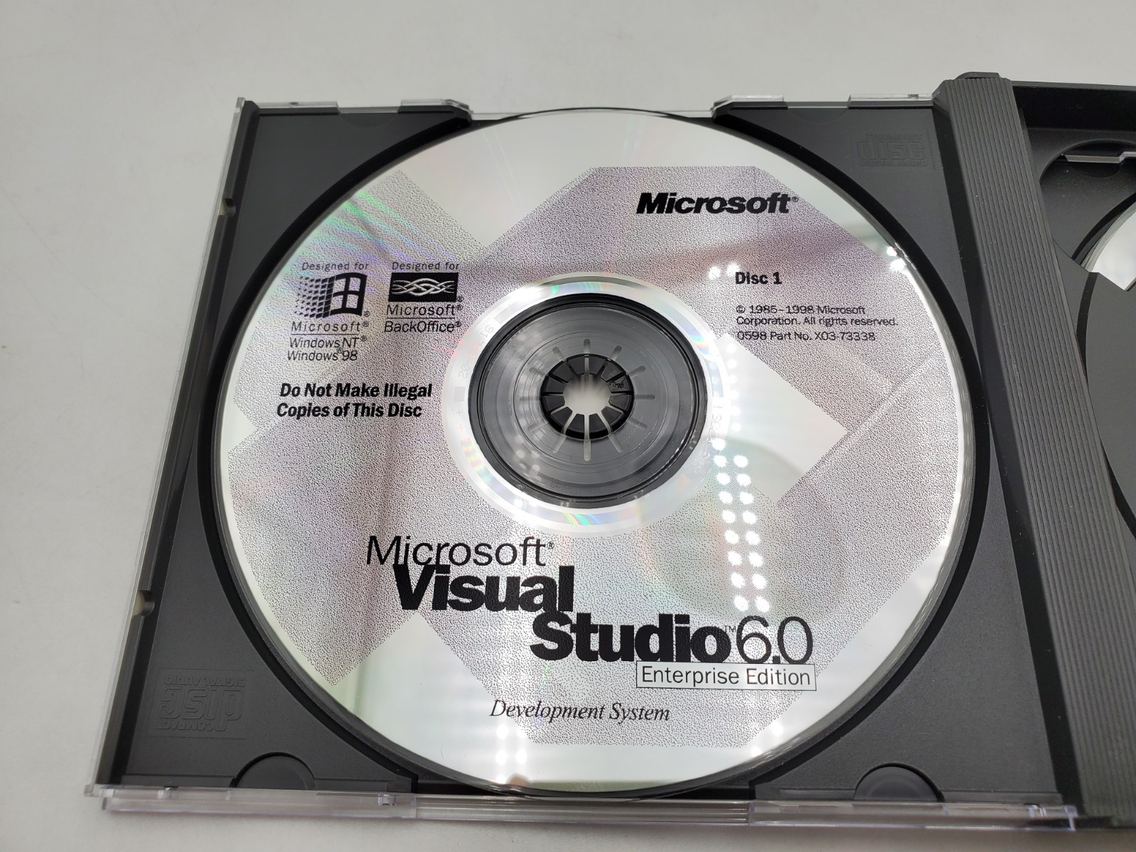 Microsoft Visual Studio 6.0 ENTERPRISE Disc 1, 2, &3 w/ CD Key Vintage