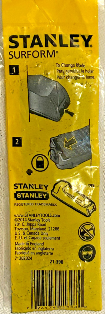 Stanley 21-398 Surform Pocket Flat Blade Fine Cut Replacement