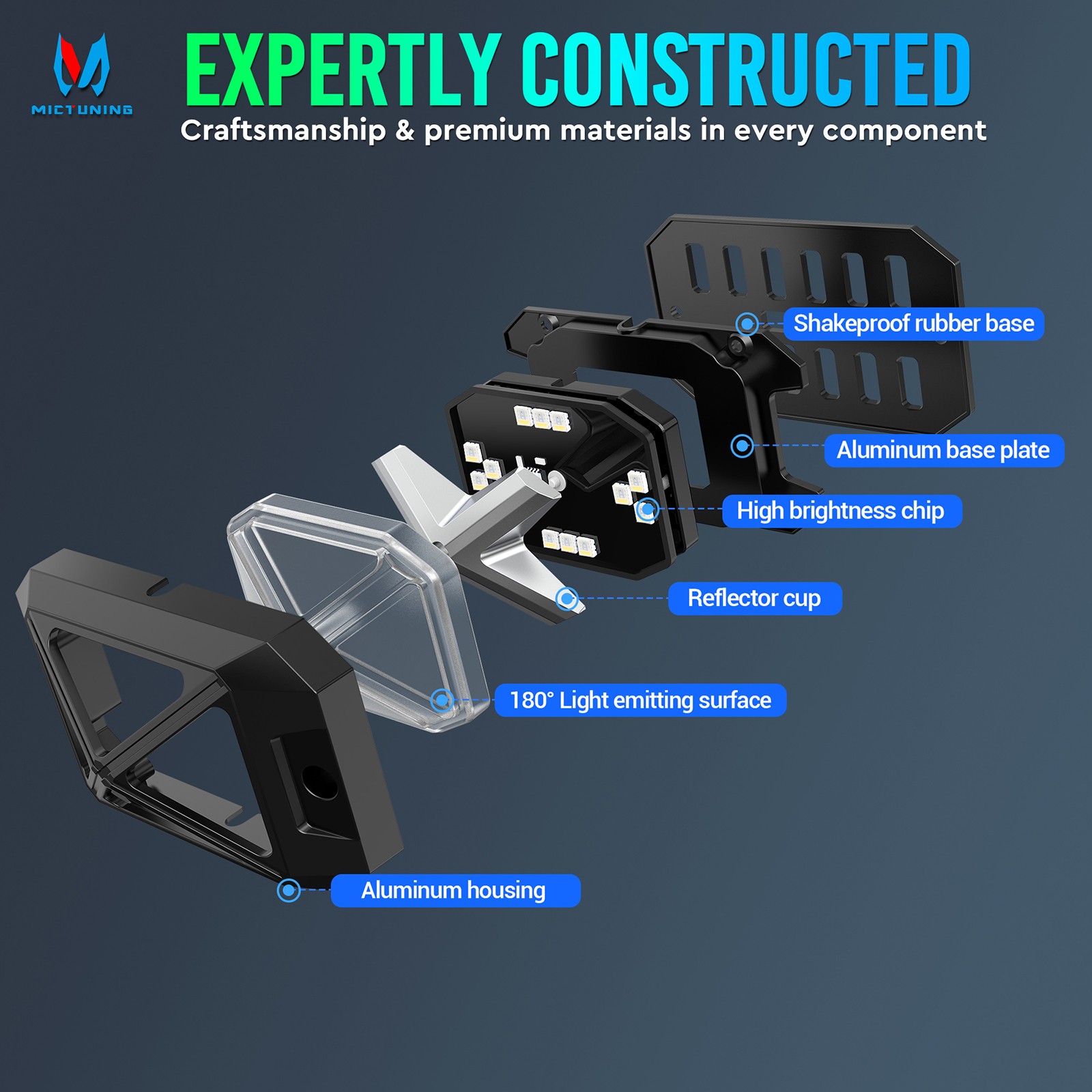 C4 16 Pods RGBW LED Rock Lights - 360º Bright Underglow Neon Accent Lighting Kit