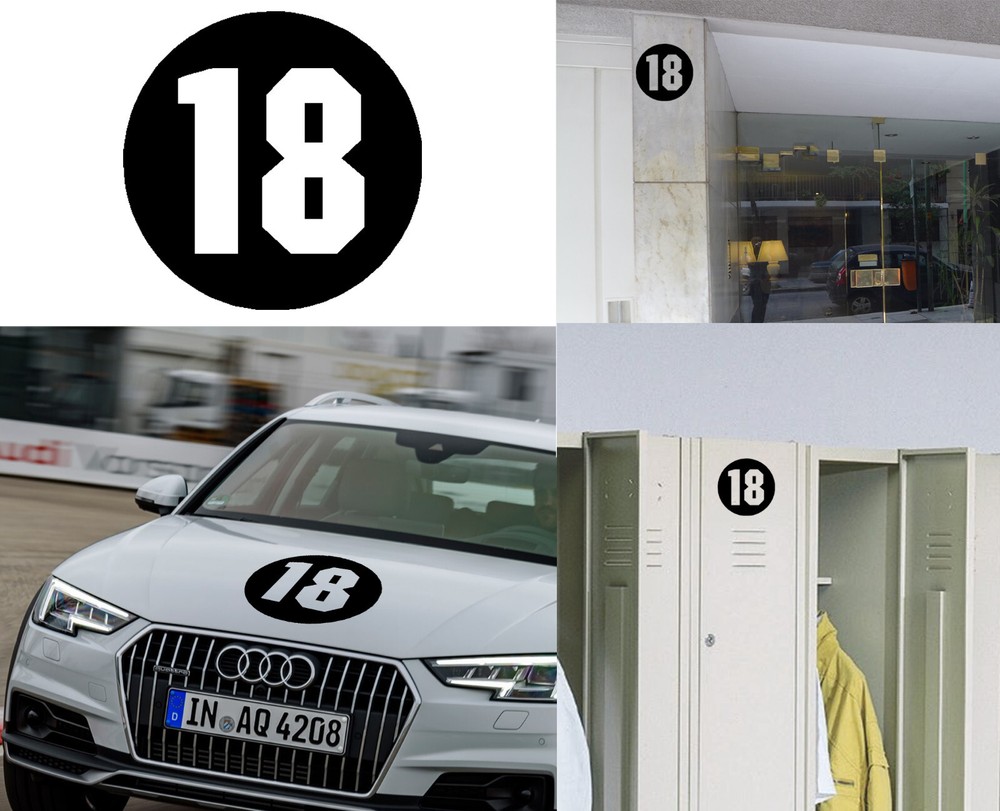 Number 18, Sticker Cut Vinyl, Version Via