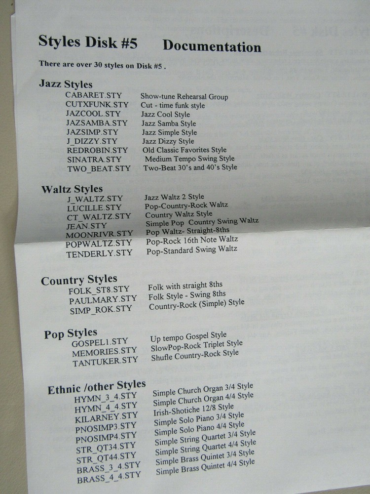 PG Music IBM Styles Disk 5,6,7