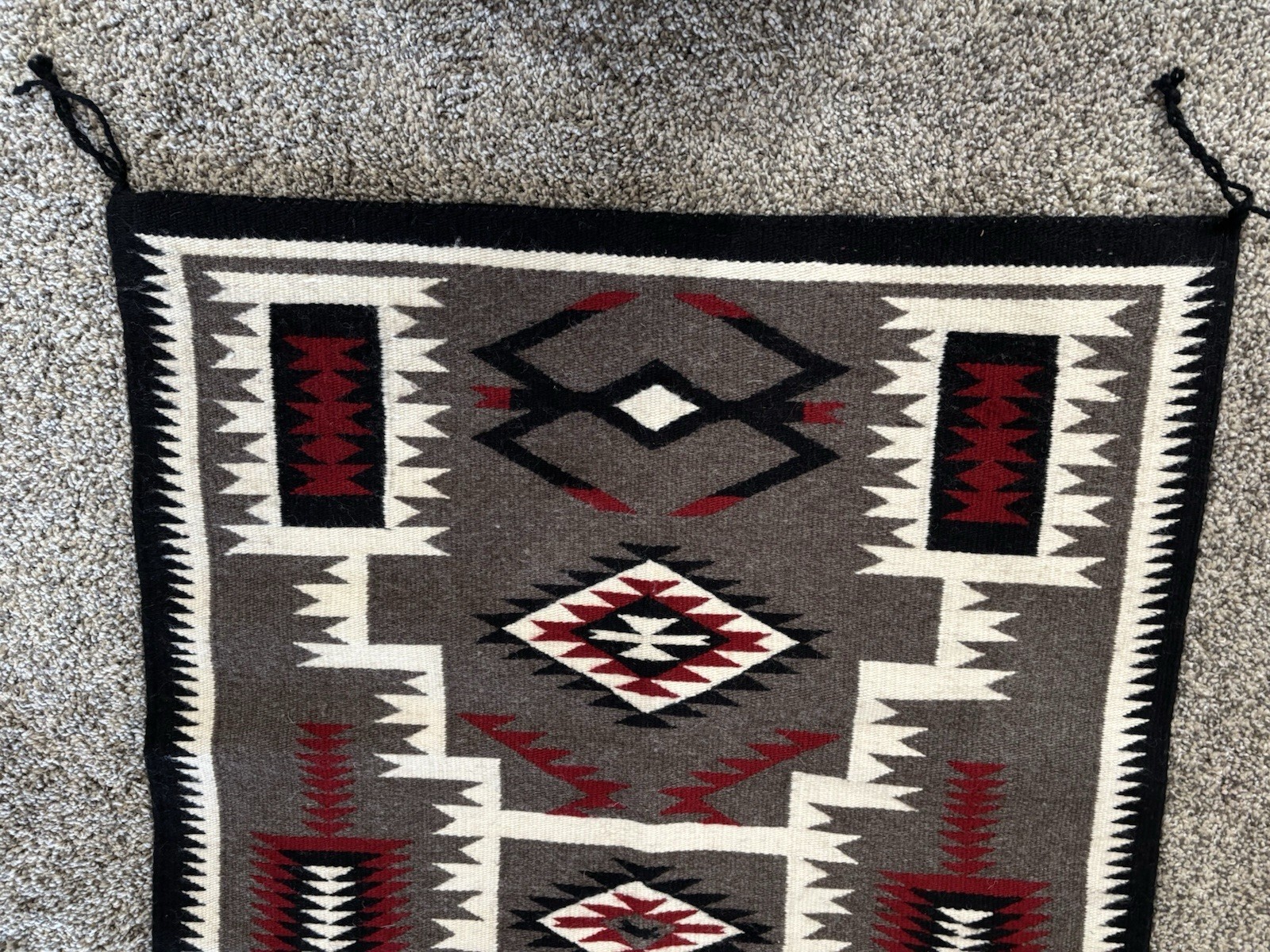 Vintage Navajo Rug Native American Indian Teec Nos Pos Storm pattern 38" X 25"