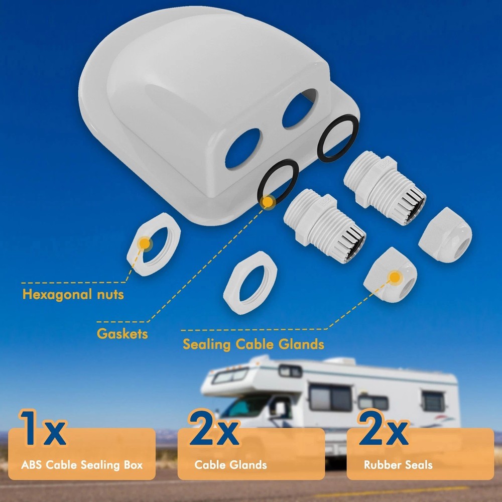 UV Resistant Cable Entry Box for Solar Panel Installations - IP68 Waterproof