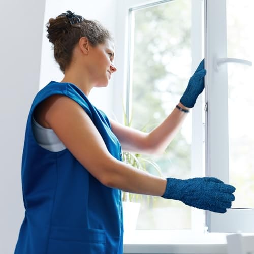 6 Pairs Microfiber Dusting Gloves, Dusting Cleaning Medium Vibrant Color