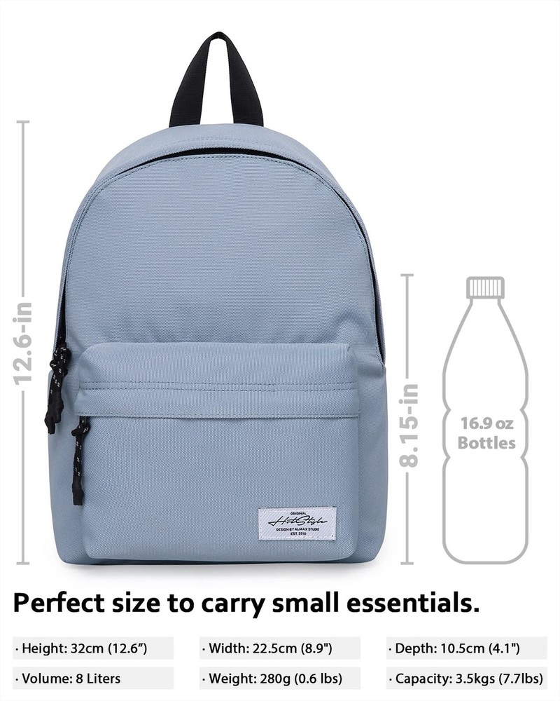 HotStyle SIMPLAY+ Mini Backpack, Multiple Colors and Patterns, 8 Litres Plain