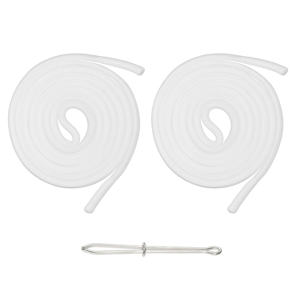 2pcs 53inch Drawstring Cords Hoodie String with Easy Threader, White