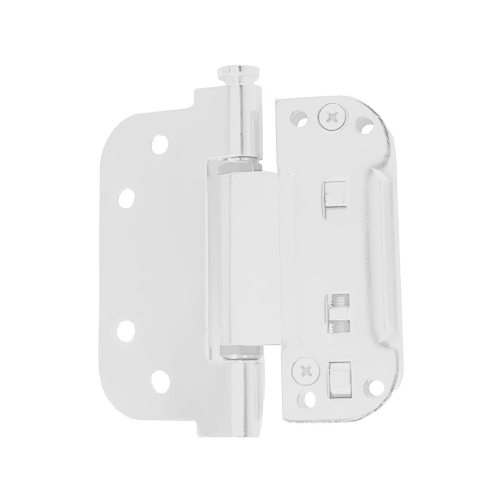 Brixwell Adjustable Set Hinge 4" Height, Non-Removable Pin, Brass, White