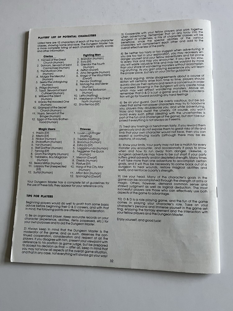 Dungeons and Dragons Basic Set Games Workshop TSR 1978