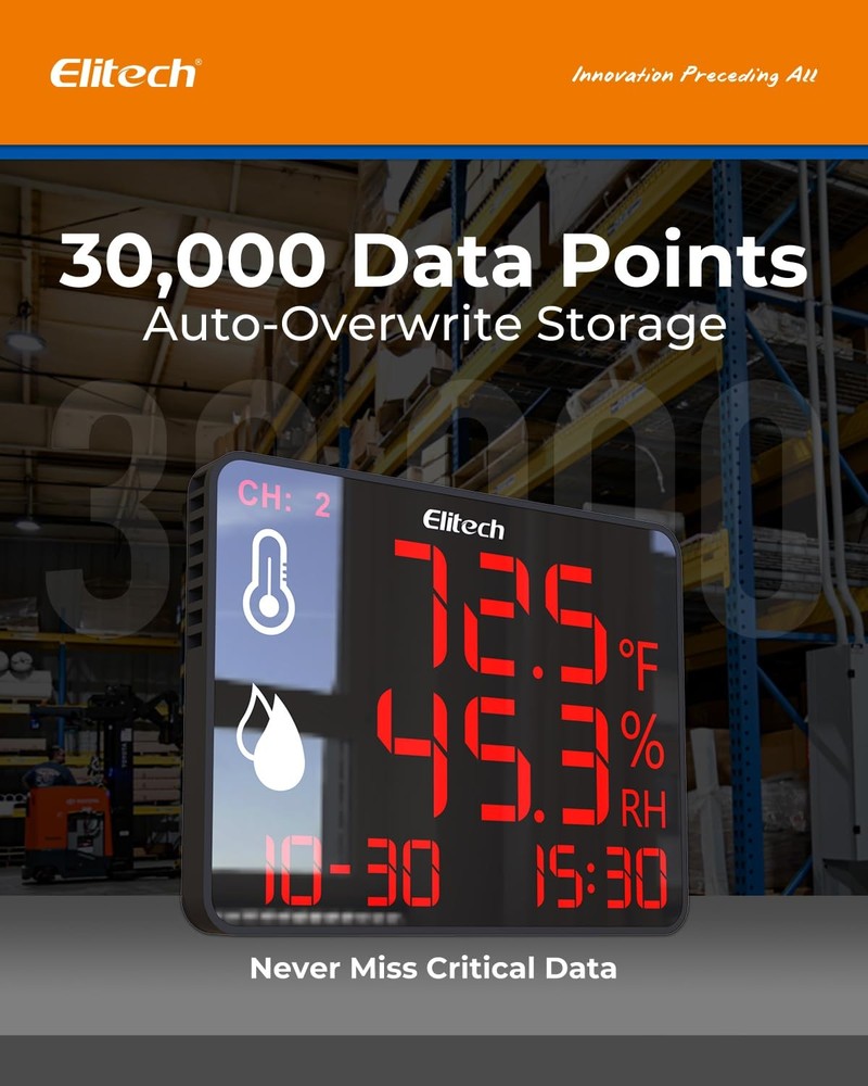 Bluetooth Hygrometer Thermometer Reusable Temperature Recorder Data Logger Te...