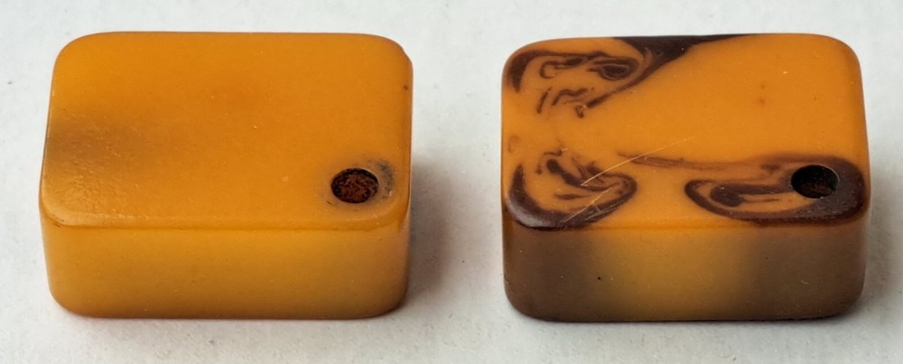 Vintage Pair 1940s Yellow Bakelite Rectangular Handheld Pencil Sharpeners