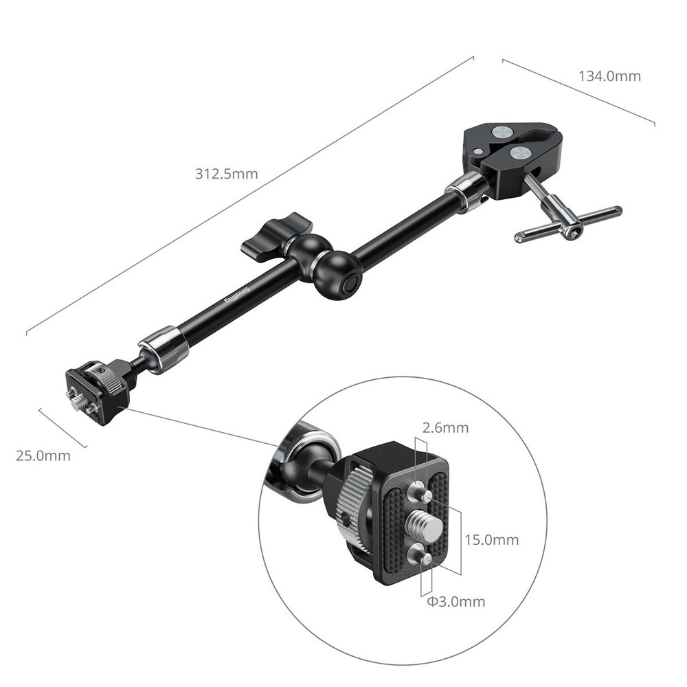 SmallRig 11" Magic Arm with Crab-Shaped Clamp