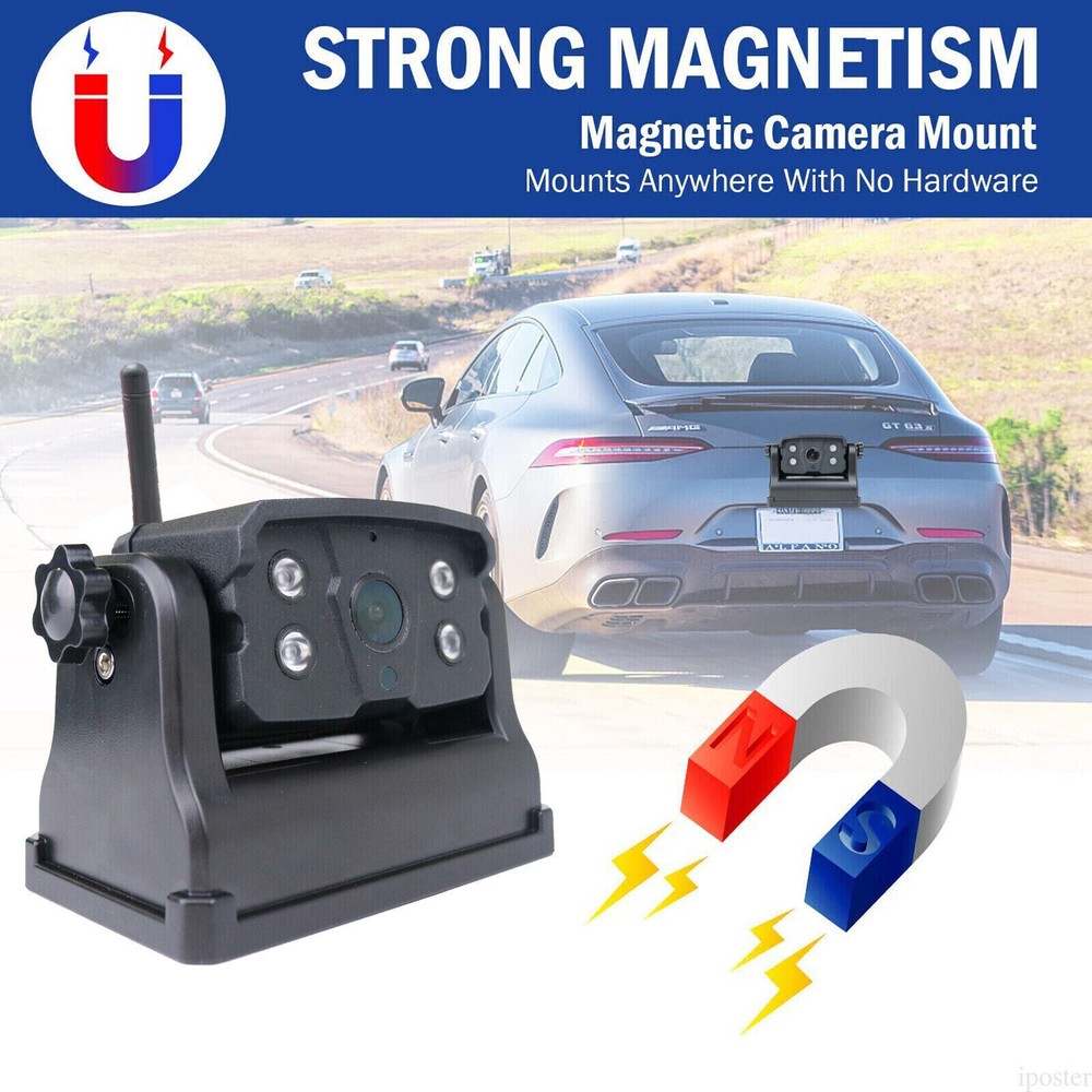 WiFi Backup Camera Magnetic Base Battery Powered Sonix App HD For iPhone/Android