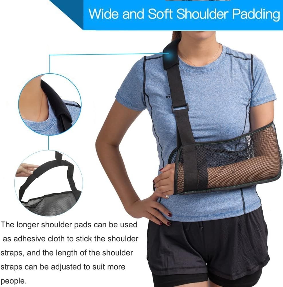 Mesh Arm Shoulder Sling - Medical Shoulder Immobilizer Shower - Adjustable Arm