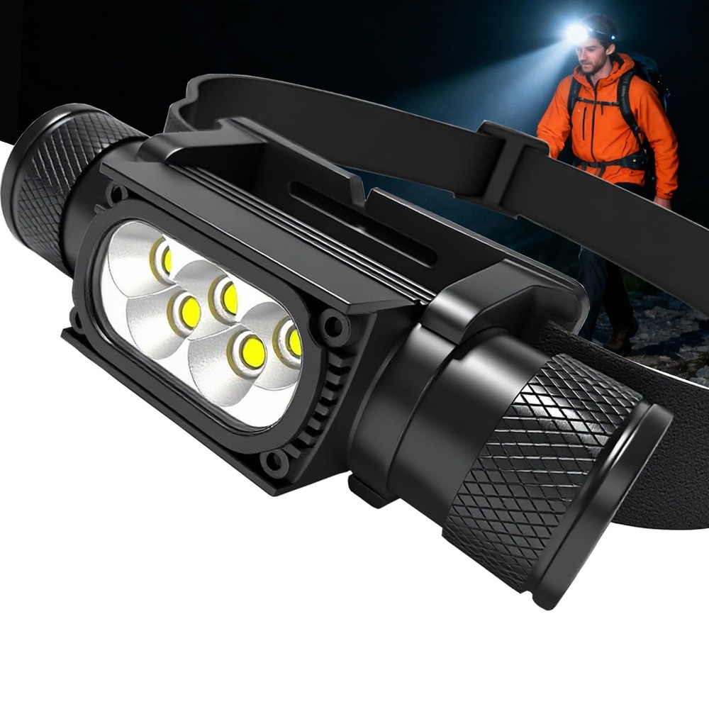 Rechargeable LED Headlamp - 1600 Lumens, USB-C, Utra Durable, Shockproof and ...