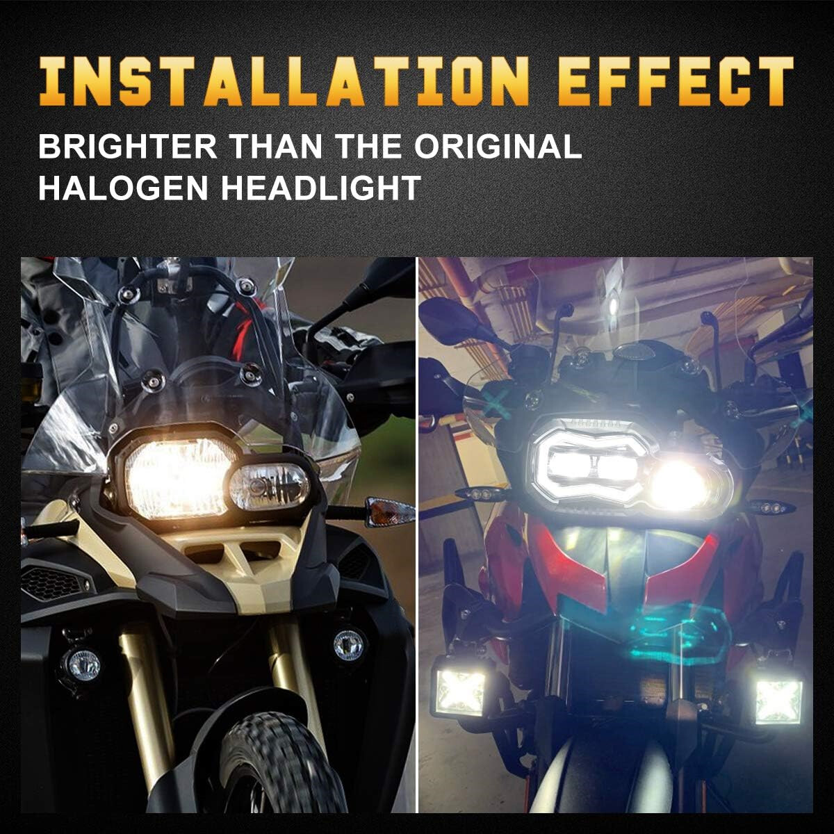 DOT Black LED Headlight Assembly Hi/Lo DRL Lamp EMC For BMW F800GS F700GS F650GS