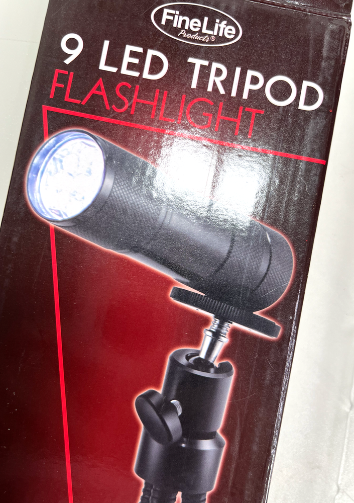 9 LED Tripod Flashlight w/ Pivoting Head and Adjustable Legs