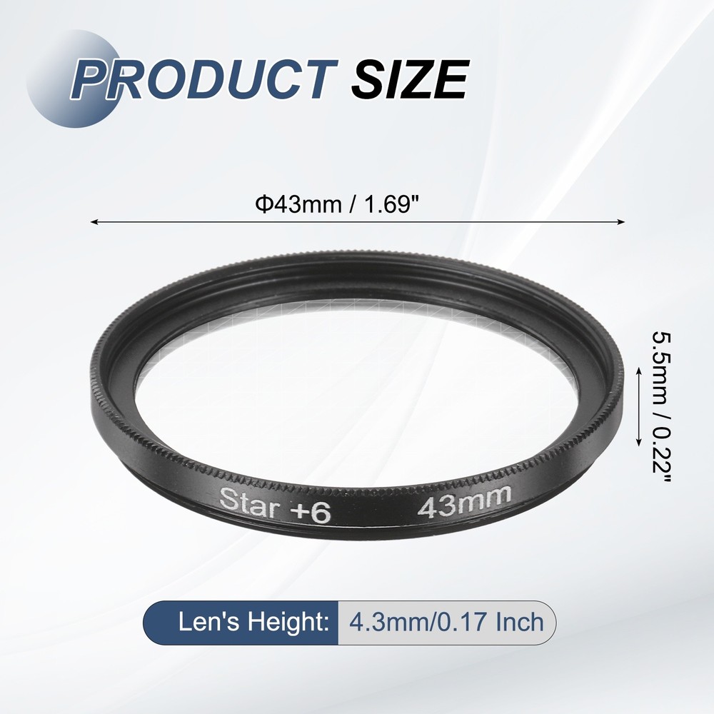 43mm Star Filter 8 Points Starburst Len Filter Variable Twinkle Effect Black