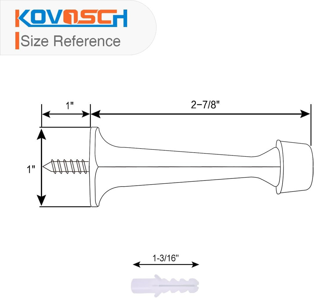 6 Pack Solid Rigid Door Stops - Heavy Duty Door Stoppers Wall Protector with Sof