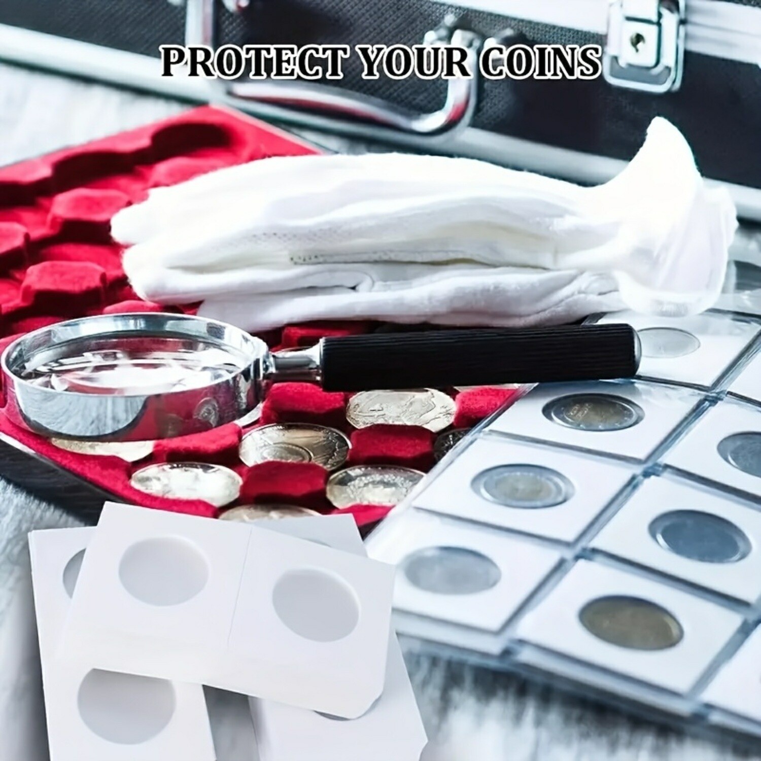 200PCS Assorted Coin Holders 2X2 Cardboard Mylar Flips Include 4 Sizes New