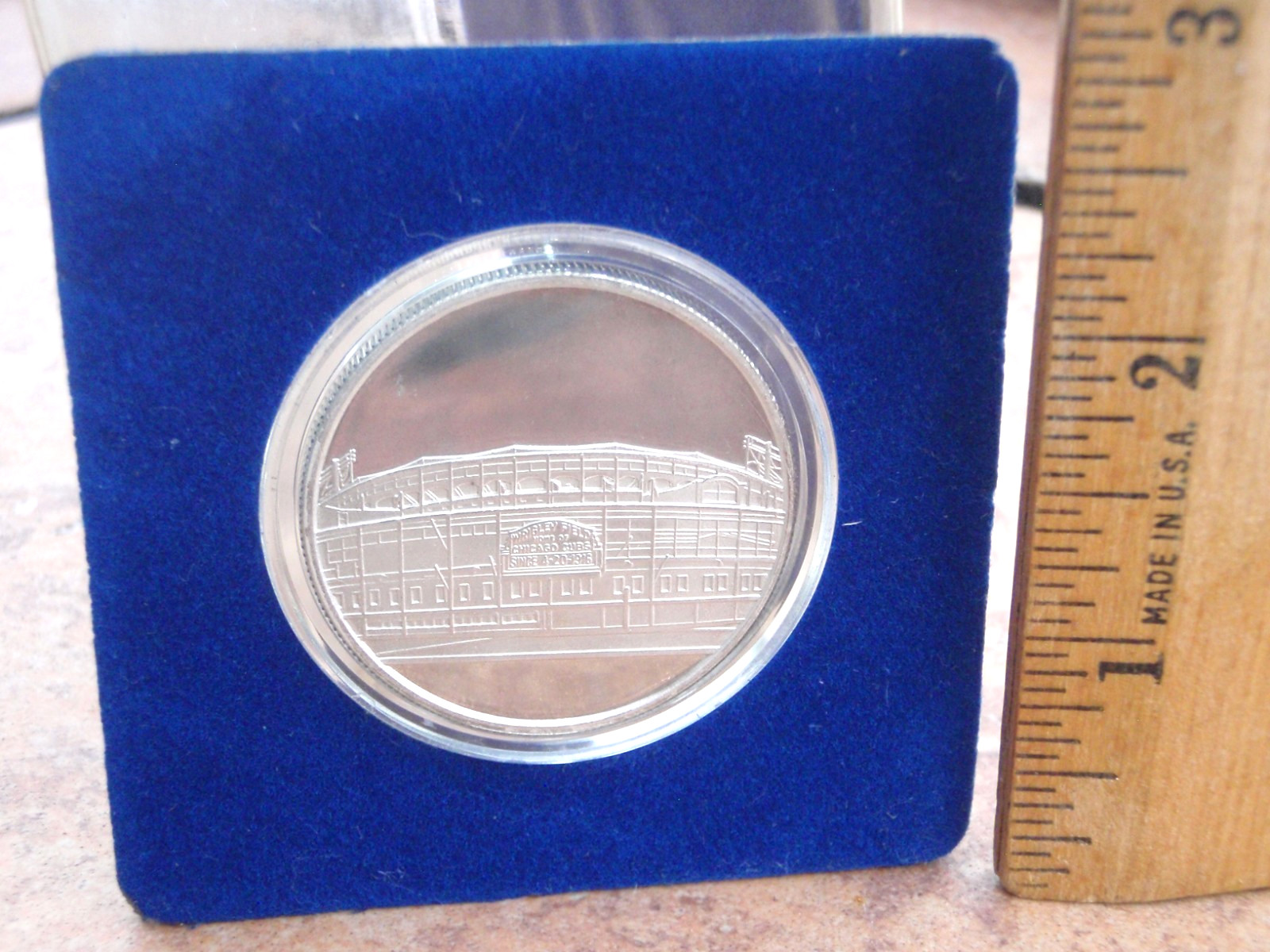 VTG:1st NIGHT GAME@ WRIGLEY FIELD CHICAGO CUBS 1 oz .999 SILVER COIN-AUG 9, 1988