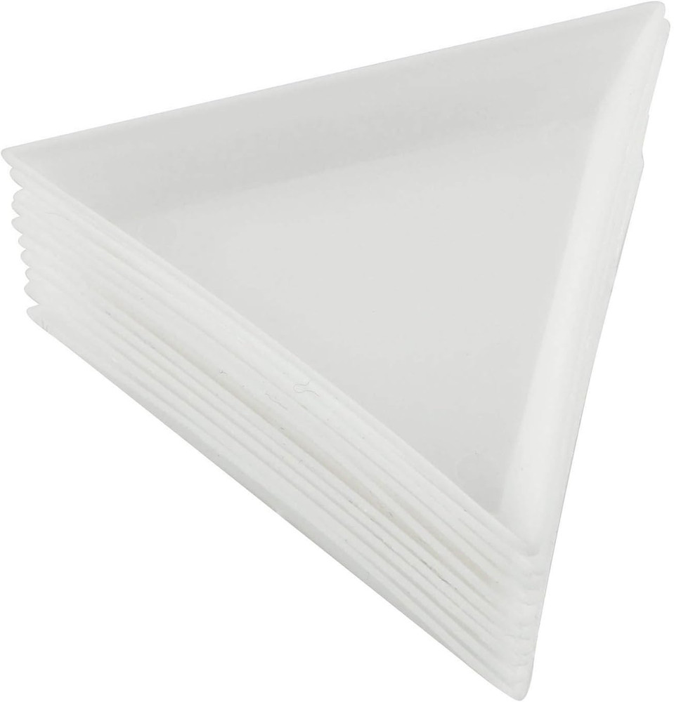 Sorting Tray 10PCS White Plastic Triangular Beads Sorting Trays Storage Containe