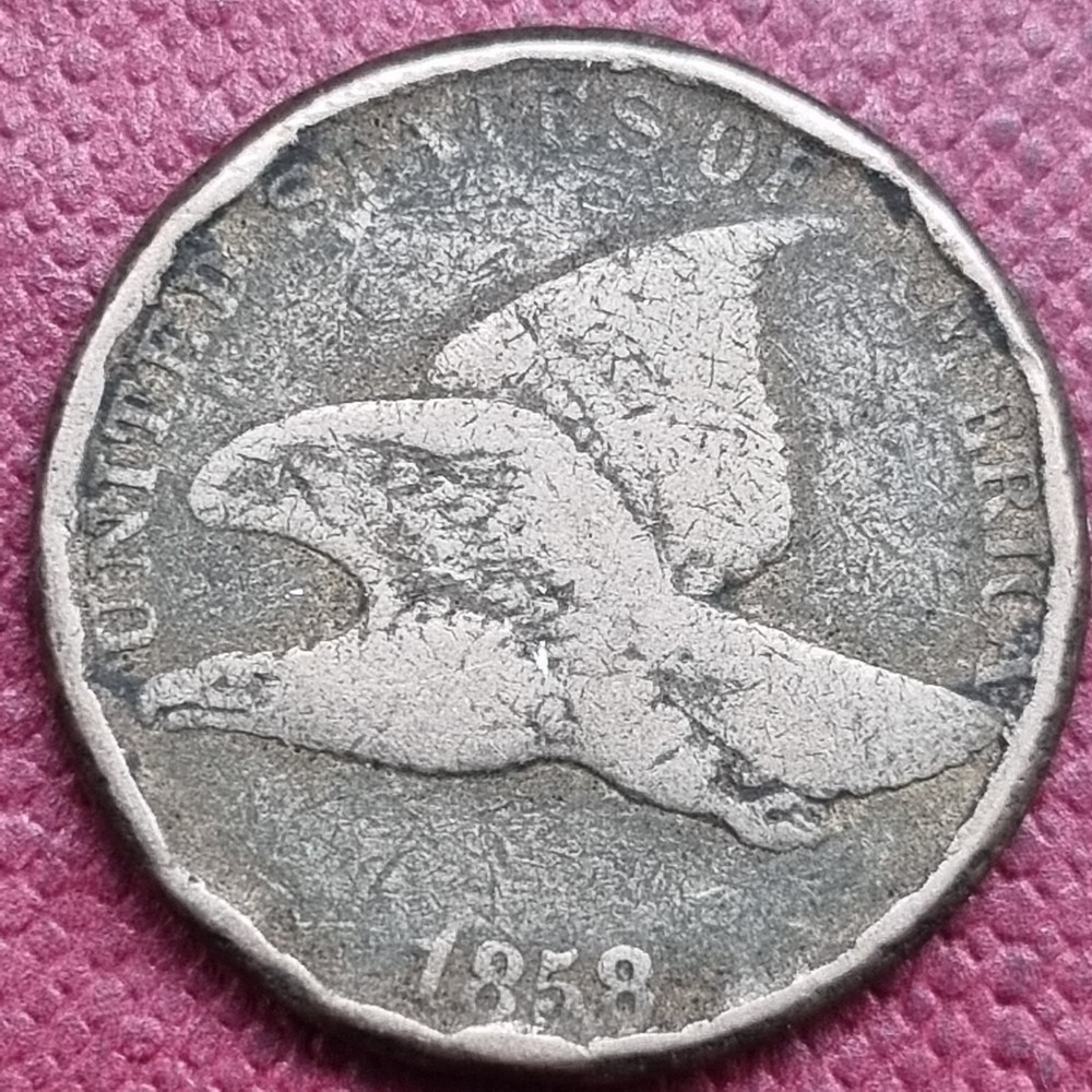 1858 Flying Eagle Cent 1c Circulated Details #84326