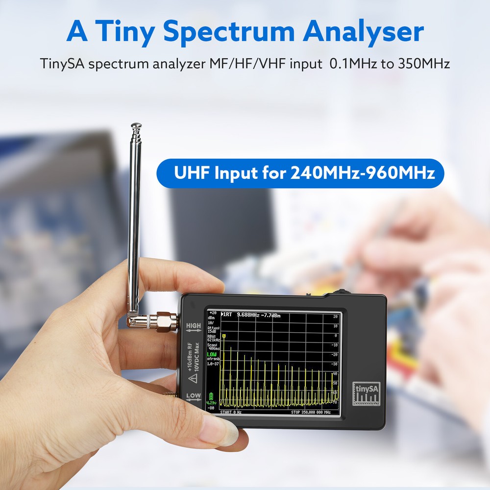 TinySA Spectrum Analyzer V0.3.1 Handheld Tiny Frequency Analyzer 100kHz -960MHz