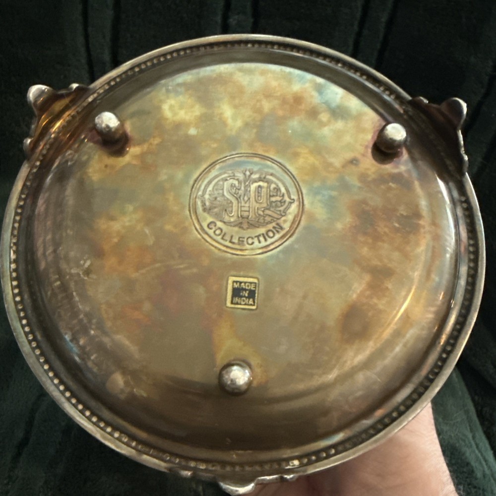 Victorian Style, Silverplate Biscuit Barrel, Footed, Hinged Lid - Source Perrier