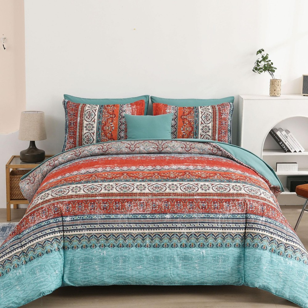 Cottolester Queen Comforter Set 8pc Boho