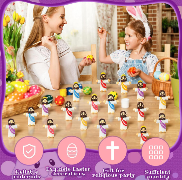 100 Pack Little Jesus Figures Loves You, Tiny Mini Jesus Figurines in Bulk