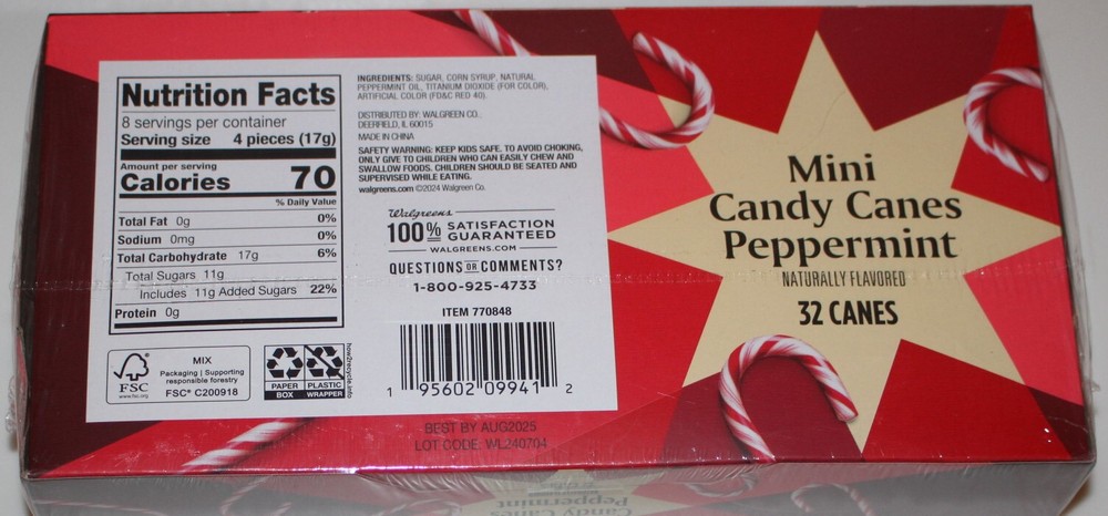 Mini Peppermint Candy Canes - 32 Count Box - 4.8 oz