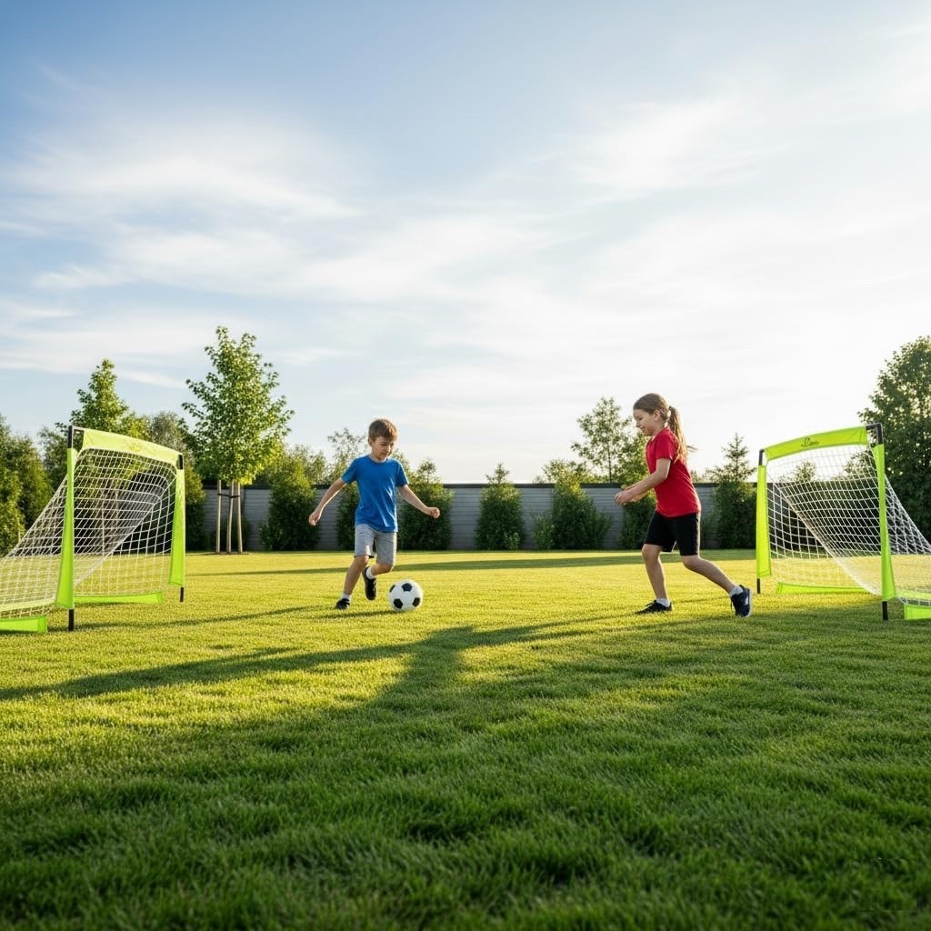 Pop-Up 3' x 2' Soccer Goal 2-Pack – Portable & Collapsible Training Nets for Kid