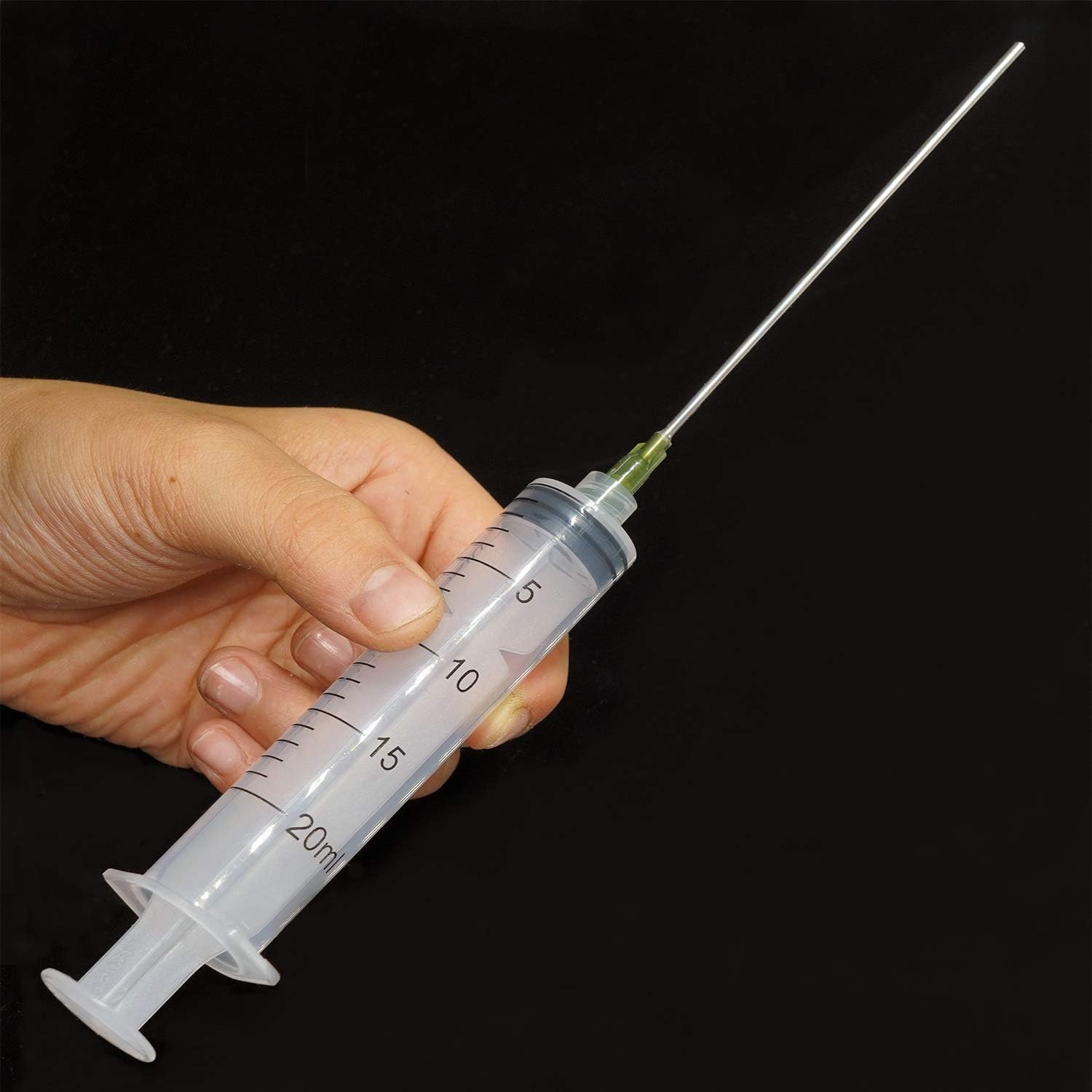 3 Pack 20ml Industrial Plastic Syringes with Blunt Luer Lock Needle 4 Inch...