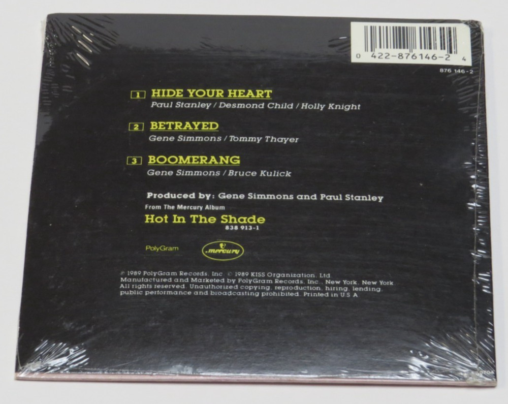 KISS HIDE YOUR HEART SEALED CD SINGLE OFFICIAL MERCURY 1989
