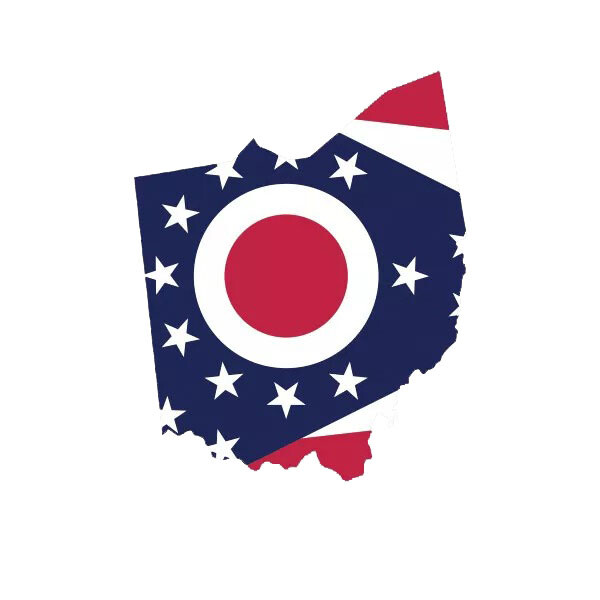 Ohio State Shaped Flag Sticker Decal