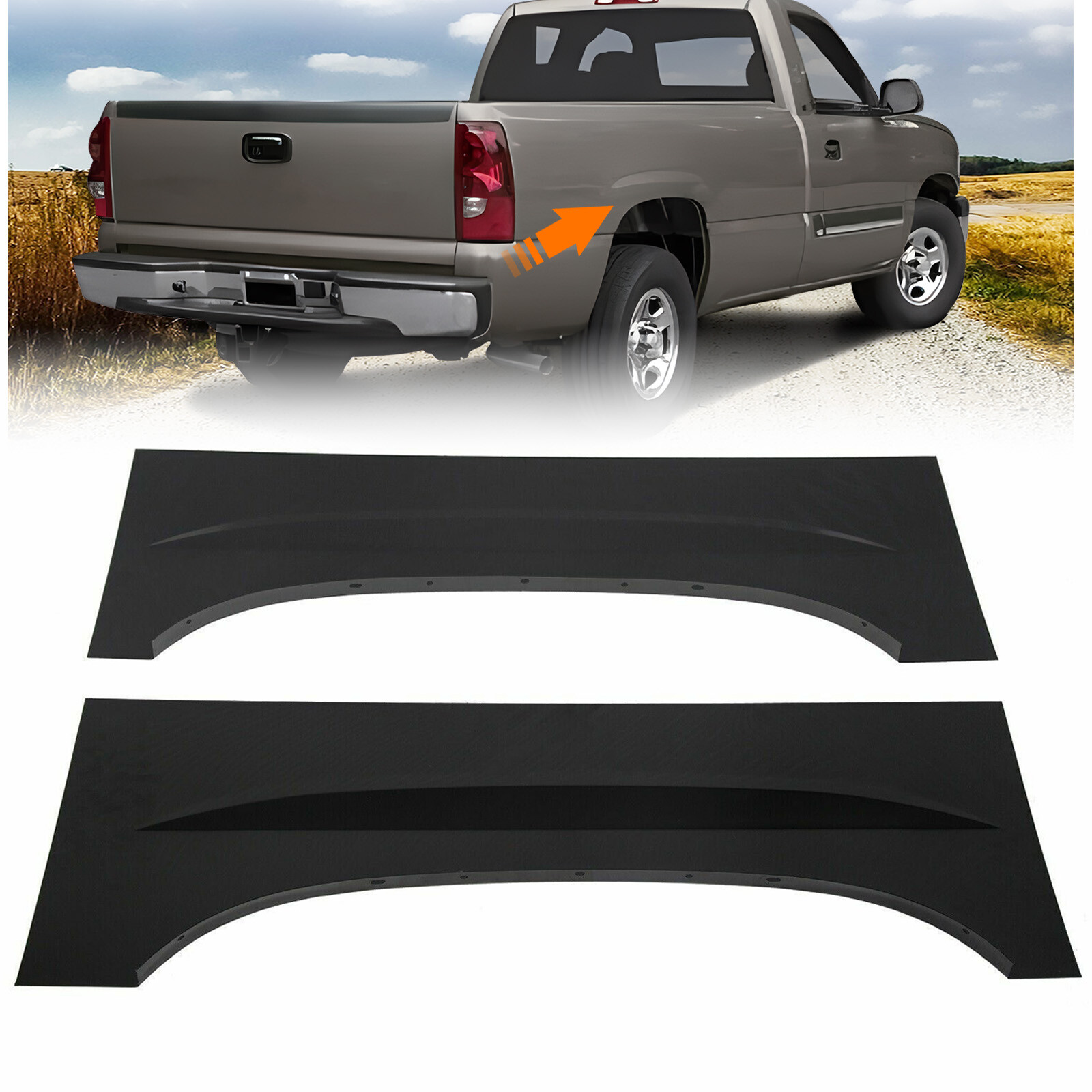 Rear Wheel Arch quarter bed panel fits 99-07 Chevy Silverado GMC Sierra PAIR