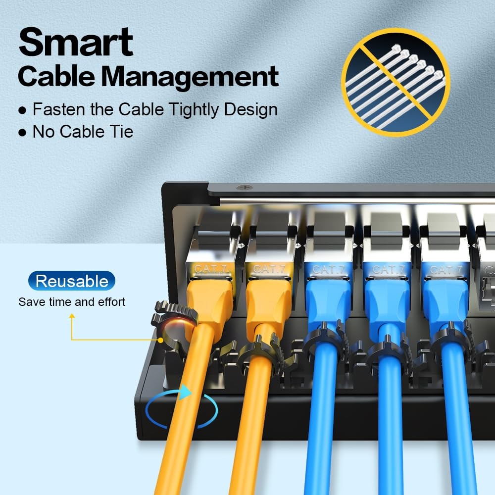 6Port Patch Panel CAT7 Keystone Patch Panel Shielded Network Patch Patch with...