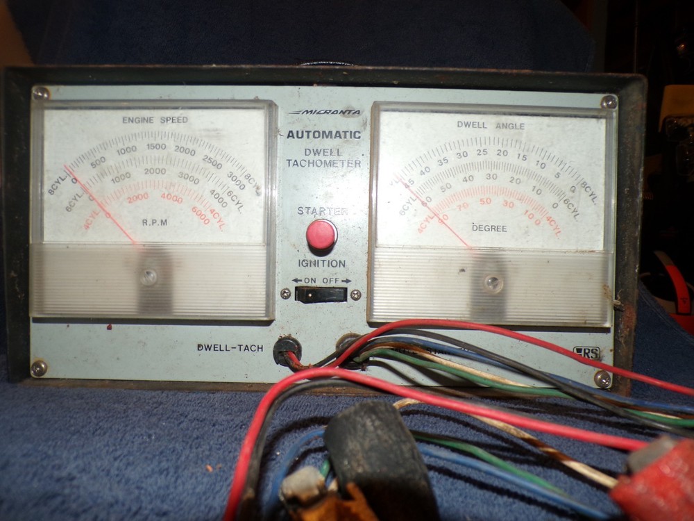 vintage micronta automatic dwell tachometer remote starter untested