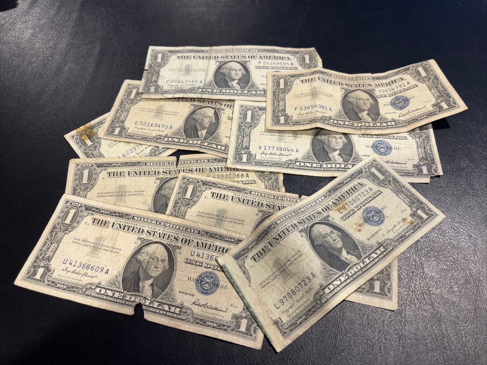 1957 1957A 1957B One Dollar • DAMAGED Cull • Silver Certificate Note • $1 Bill