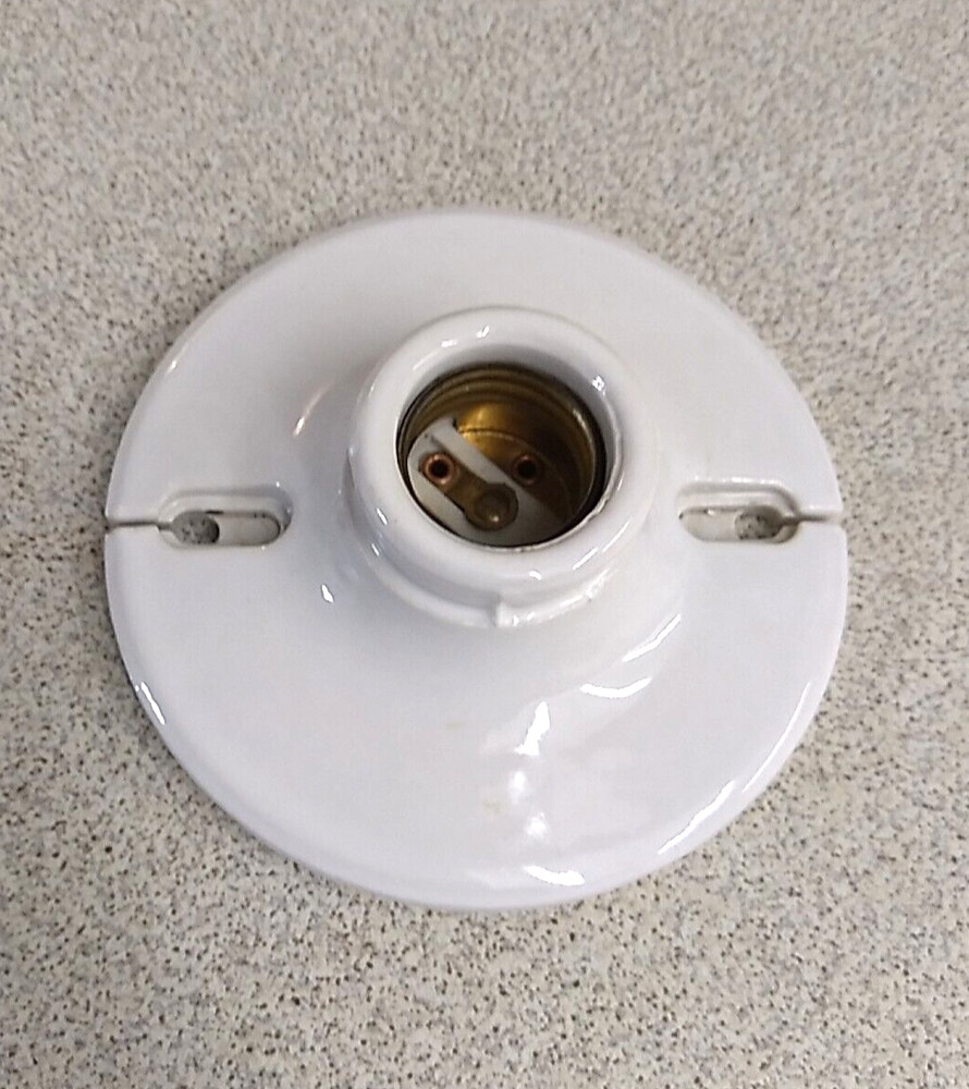 Vintage Paulding  #39915 White Ceramic Ceiling Electrical Light Outlet Box