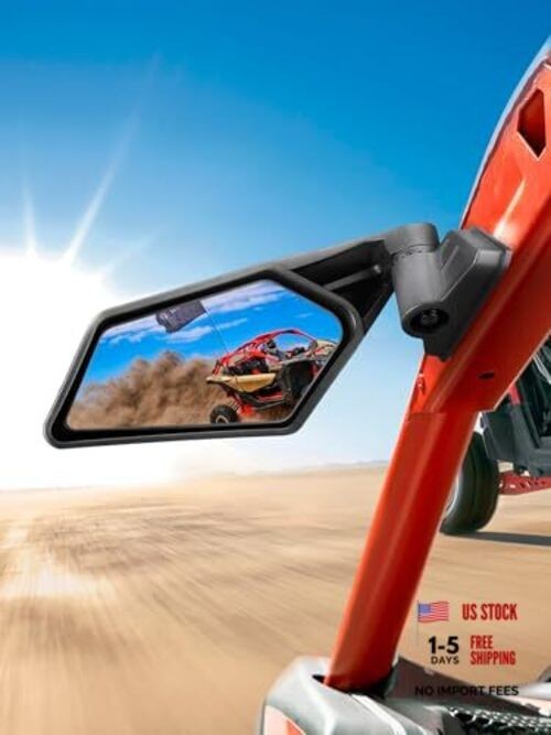 X3 Side Mirrors, Adjustable Folding Maverick X3 Side Mirrors Compatible with