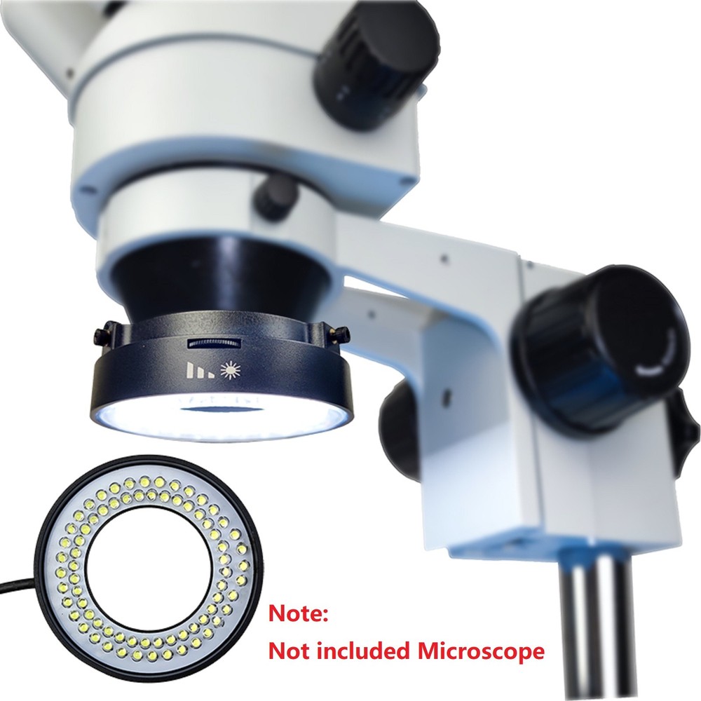 Microscope 72 LED Ring Light USB 5V Adjustable Focus Dimmer Illuminator Lamp i