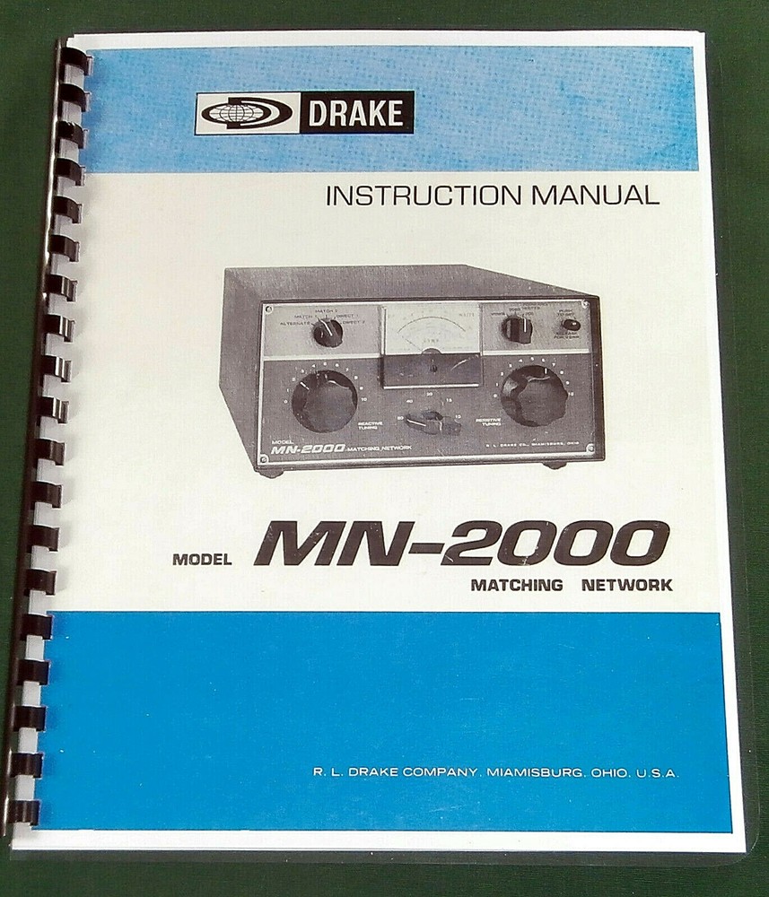 Drake MN-2000 Instruction Manual - Premium Card Stock & Protective Covers!