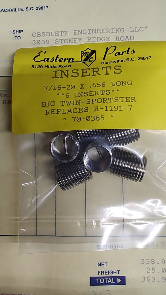 7/16"x20x.656" long Heli-Coil inserts