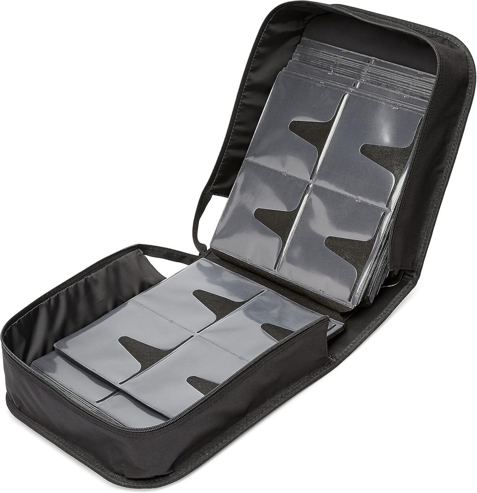 Polyester CD/DVD Portable Storage Binder with Handle, 400-Capacity, Black
