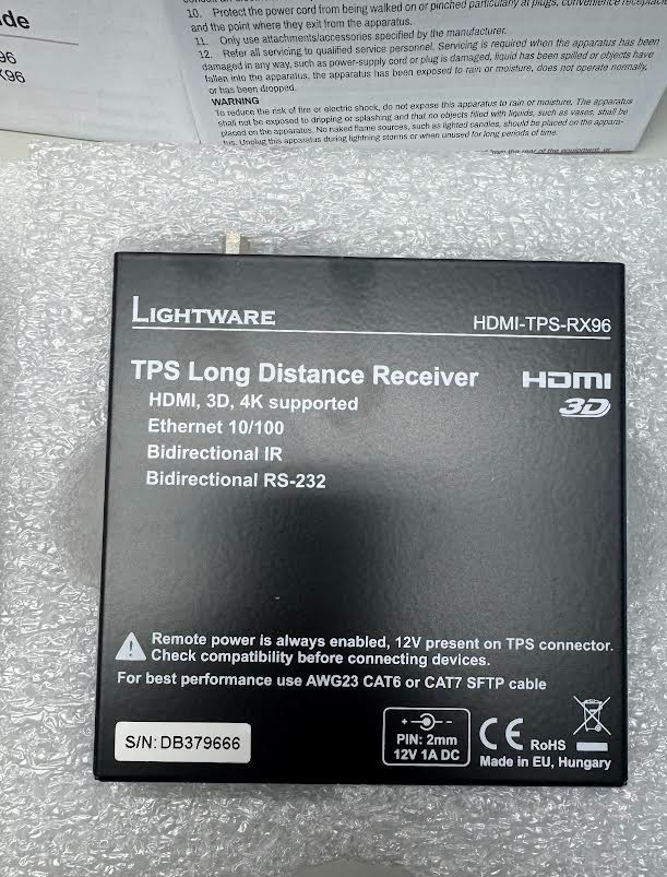 Lightware HDMI-TPS-RX96 TPS extender for single CATx cable