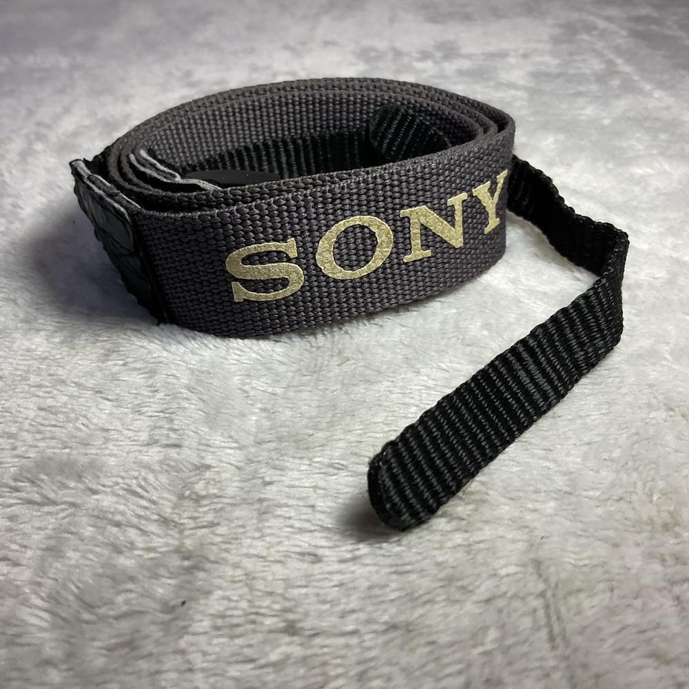 Vintage Sony Camera Neck Strap Gray Black Adjustable