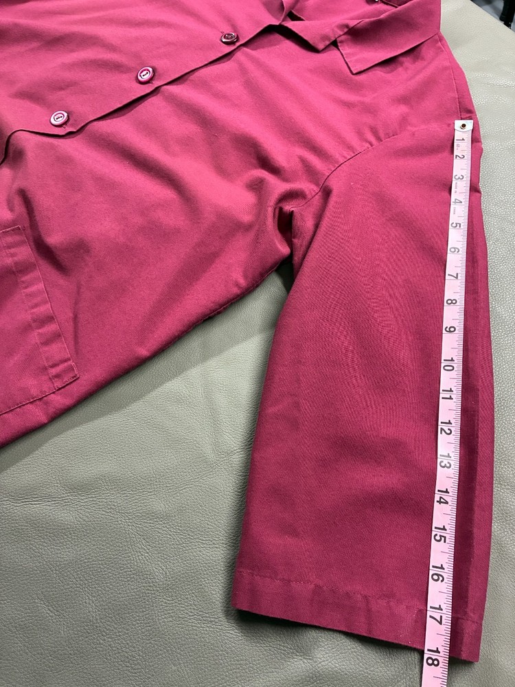 Superior Uniform Group Burgundy Work Jacket Women’s Size Large Button Front Util