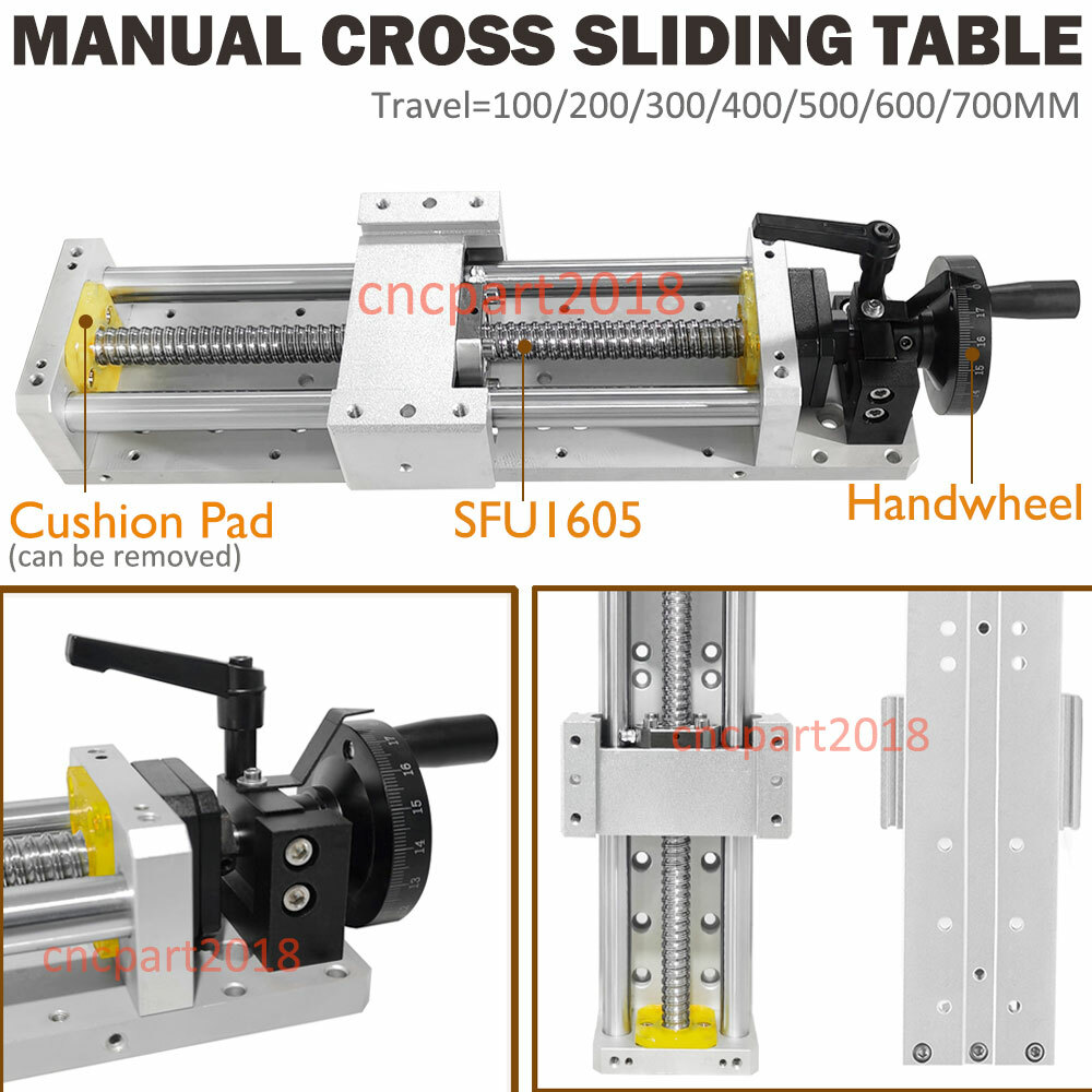 L300mm Cross Slide Linear Table Stage Module Manual Worktable with Handwheel